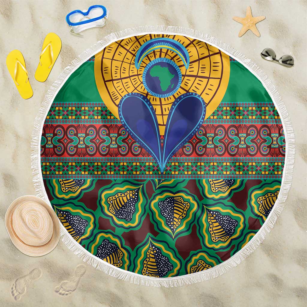 African Pattern Traditional Kanga Style Beach Blanket LT9 - Wonder Print Shop