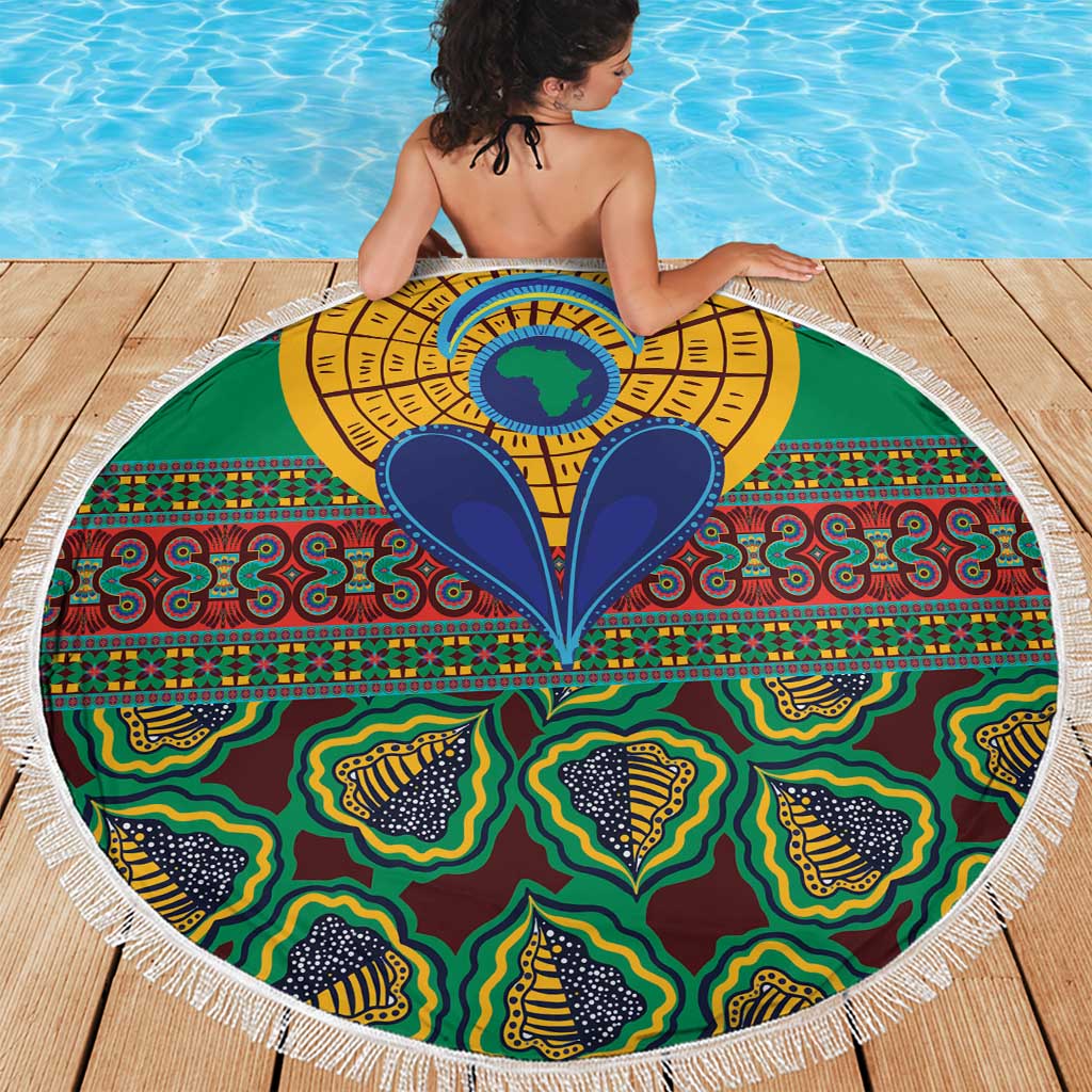 African Pattern Traditional Kanga Style Beach Blanket LT9 - Wonder Print Shop