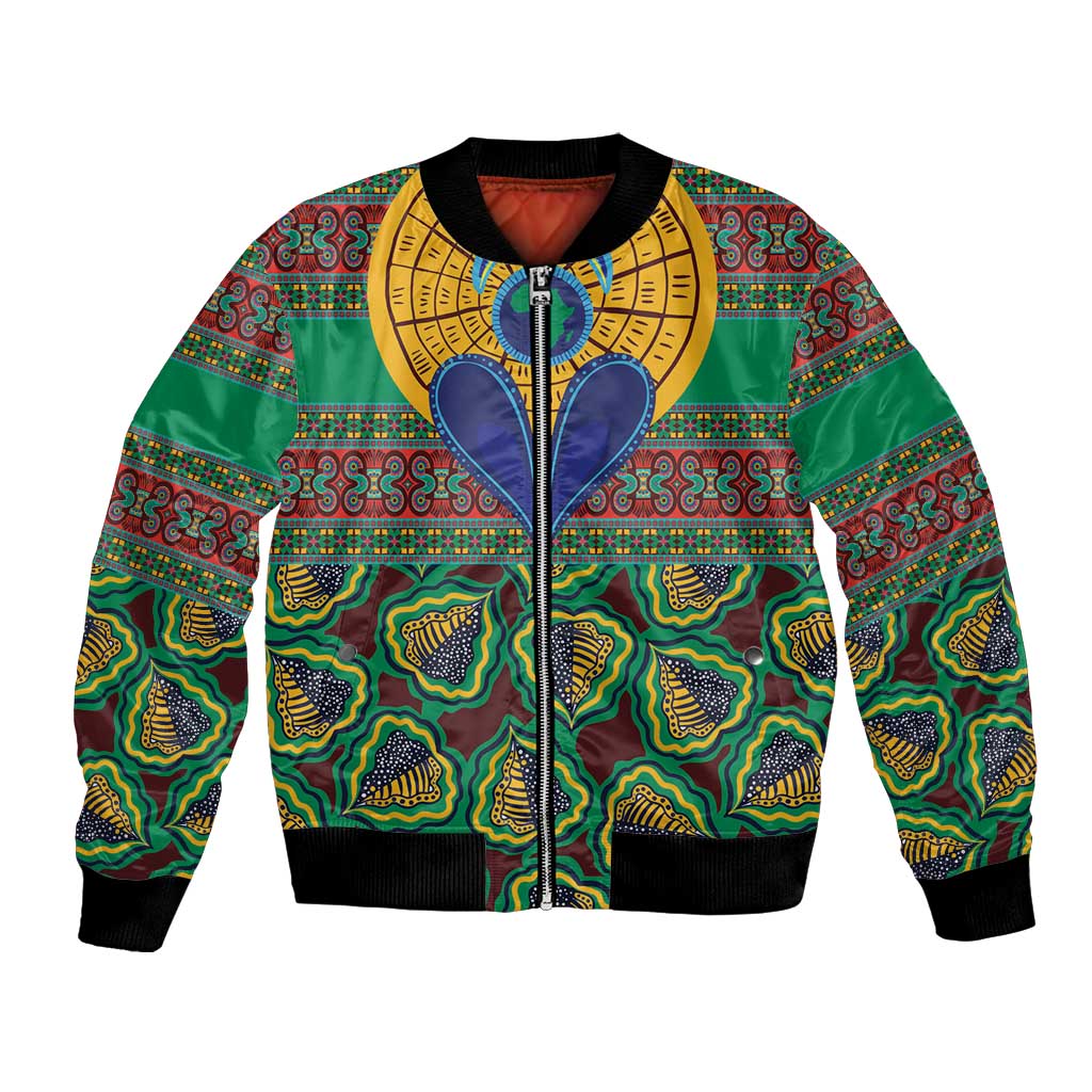 African Pattern Traditional Kanga Style Bomber Jacket LT9 - Wonder Print Shop