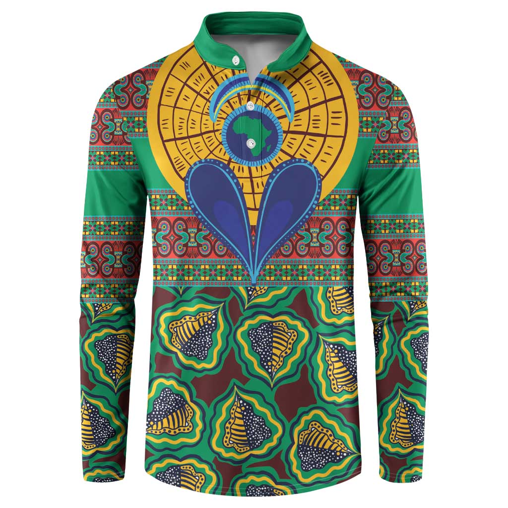 African Pattern Traditional Kanga Style Button Sweatshirt LT9 - Wonder Print Shop