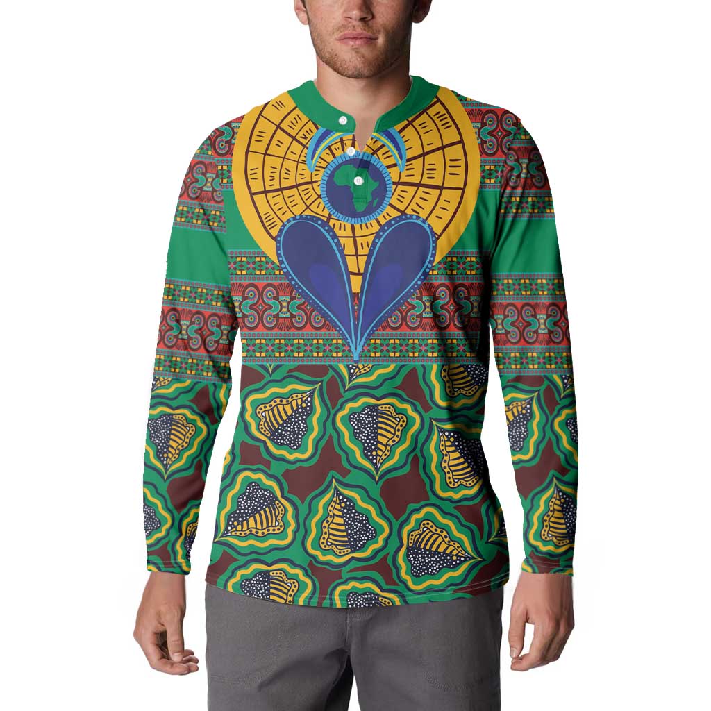 African Pattern Traditional Kanga Style Button Sweatshirt LT9 - Wonder Print Shop