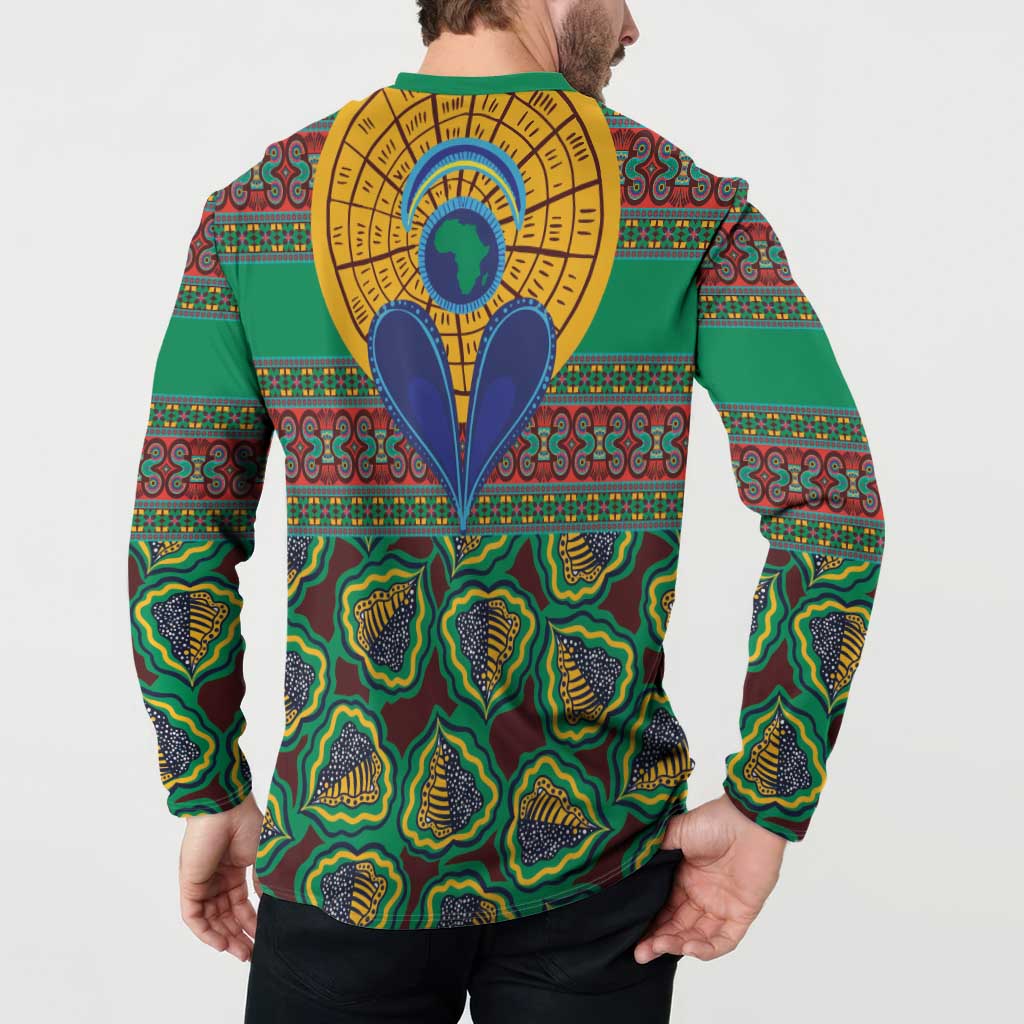 African Pattern Traditional Kanga Style Button Sweatshirt LT9 - Wonder Print Shop