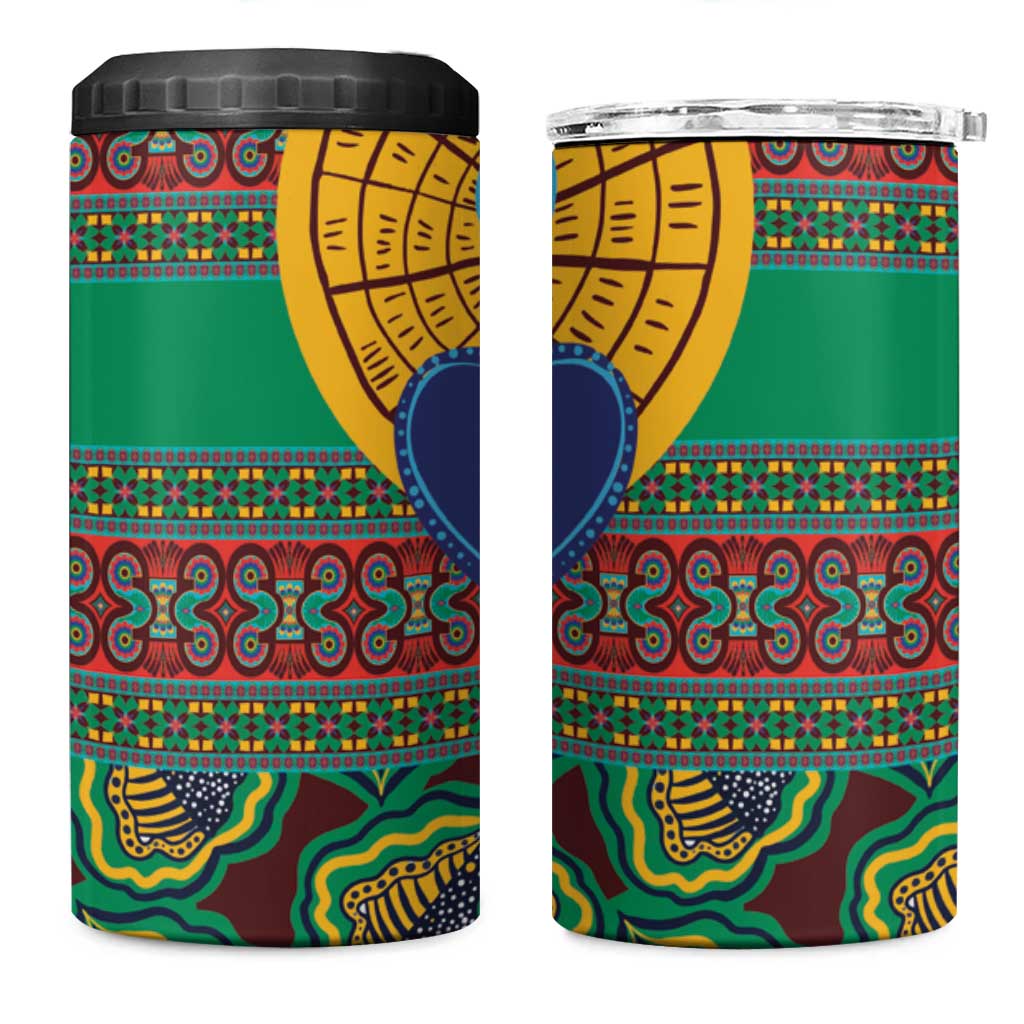 African Pattern Traditional Kanga Style 4 in 1 Can Cooler Tumbler LT9 - Wonder Print Shop