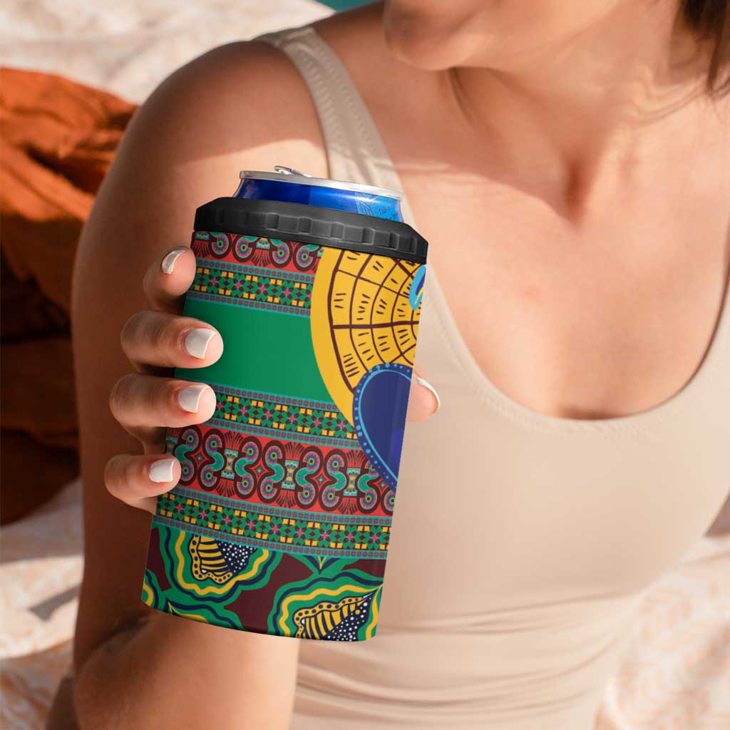 African Pattern Traditional Kanga Style 4 in 1 Can Cooler Tumbler LT9 - Wonder Print Shop