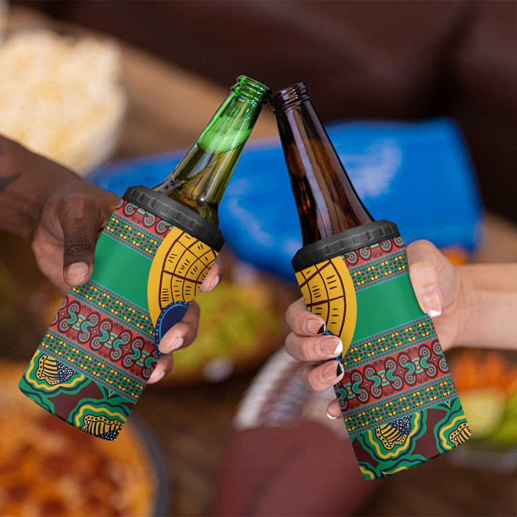 African Pattern Traditional Kanga Style 4 in 1 Can Cooler Tumbler LT9 - Wonder Print Shop