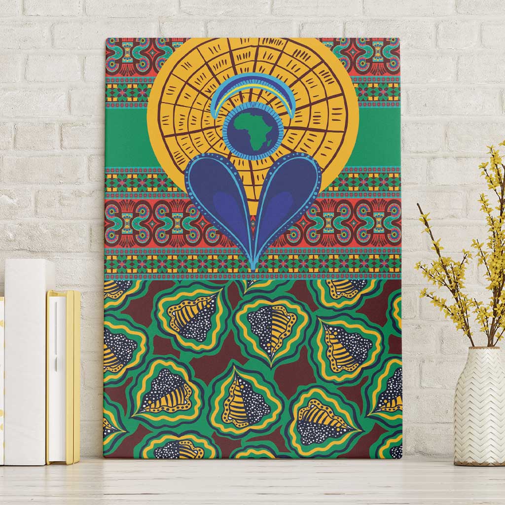 African Pattern Traditional Kanga Style Canvas Wall Art LT9 - Wonder Print Shop