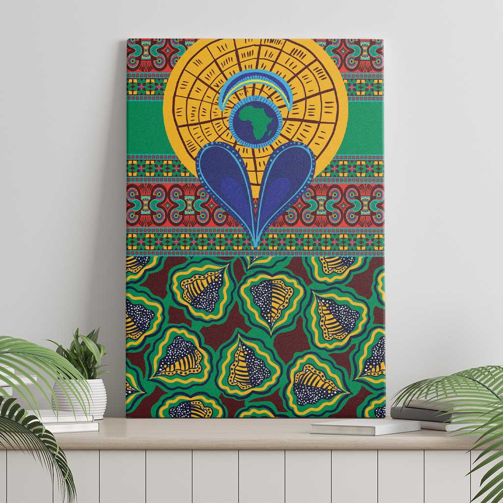 African Pattern Traditional Kanga Style Canvas Wall Art LT9 - Wonder Print Shop