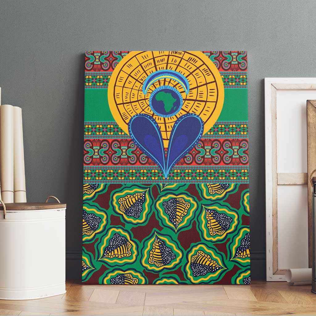 African Pattern Traditional Kanga Style Canvas Wall Art LT9 - Wonder Print Shop