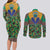 African Pattern Traditional Kanga Style Couples Matching Long Sleeve Bodycon Dress and Long Sleeve Button Shirt LT9 - Wonder Print Shop