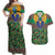 African Pattern Traditional Kanga Style Couples Matching Off Shoulder Maxi Dress and Hawaiian Shirt LT9 - Wonder Print Shop