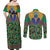 African Pattern Traditional Kanga Style Couples Matching Off Shoulder Maxi Dress and Long Sleeve Button Shirt LT9 - Wonder Print Shop