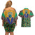 African Pattern Traditional Kanga Style Couples Matching Off Shoulder Short Dress and Hawaiian Shirt LT9 - Wonder Print Shop