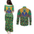 African Pattern Traditional Kanga Style Couples Matching Puletasi and Long Sleeve Button Shirt LT9 - Wonder Print Shop