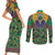 African Pattern Traditional Kanga Style Couples Matching Short Sleeve Bodycon Dress and Long Sleeve Button Shirt LT9 - Wonder Print Shop