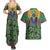 African Pattern Traditional Kanga Style Couples Matching Summer Maxi Dress and Hawaiian Shirt LT9 - Wonder Print Shop