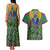African Pattern Traditional Kanga Style Couples Matching Tank Maxi Dress and Hawaiian Shirt LT9 - Wonder Print Shop