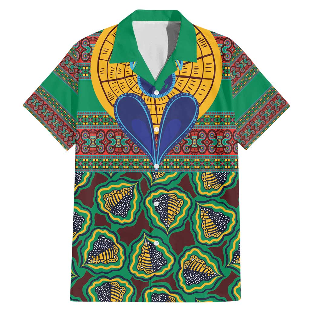 African Pattern Traditional Kanga Style Family Matching Mermaid Dress and Hawaiian Shirt LT9 - Wonder Print Shop