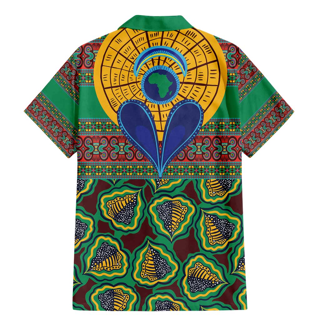 African Pattern Traditional Kanga Style Family Matching Mermaid Dress and Hawaiian Shirt LT9 - Wonder Print Shop