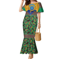 African Pattern Traditional Kanga Style Family Matching Mermaid Dress and Hawaiian Shirt LT9 - Wonder Print Shop