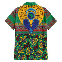 African Pattern Traditional Kanga Style Family Matching Off The Shoulder Long Sleeve Dress and Hawaiian Shirt - Wonder Print Shop
