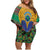 African Pattern Traditional Kanga Style Family Matching Off Shoulder Short Dress and Hawaiian Shirt LT9 - Wonder Print Shop