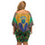 African Pattern Traditional Kanga Style Family Matching Off Shoulder Short Dress and Hawaiian Shirt LT9 - Wonder Print Shop