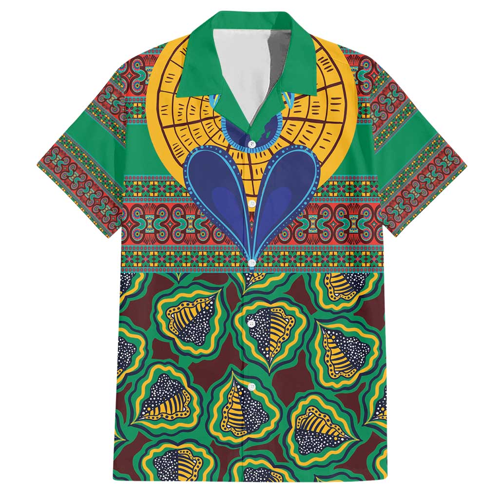 African Pattern Traditional Kanga Style Family Matching Short Sleeve Bodycon Dress and Hawaiian Shirt - Wonder Print Shop