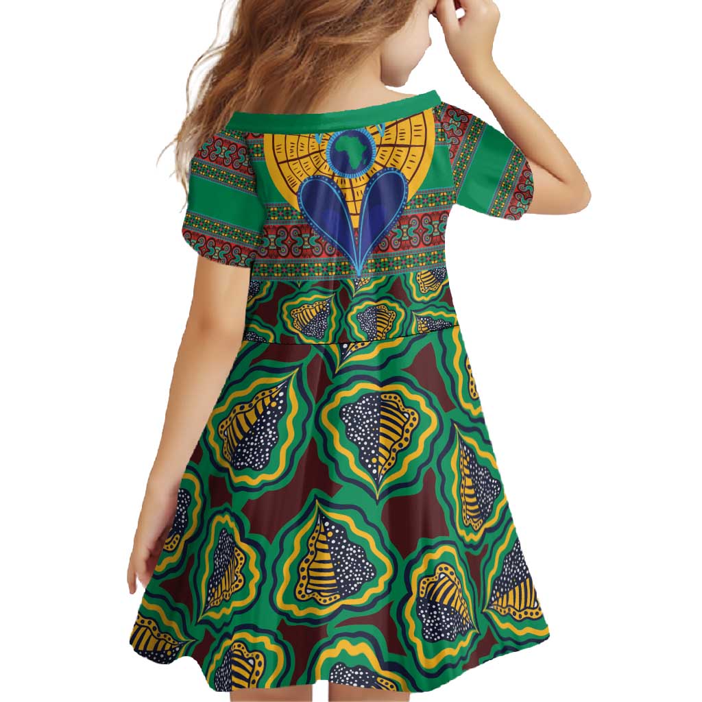 African Pattern Traditional Kanga Style Family Matching Tank Maxi Dress and Hawaiian Shirt - Wonder Print Shop