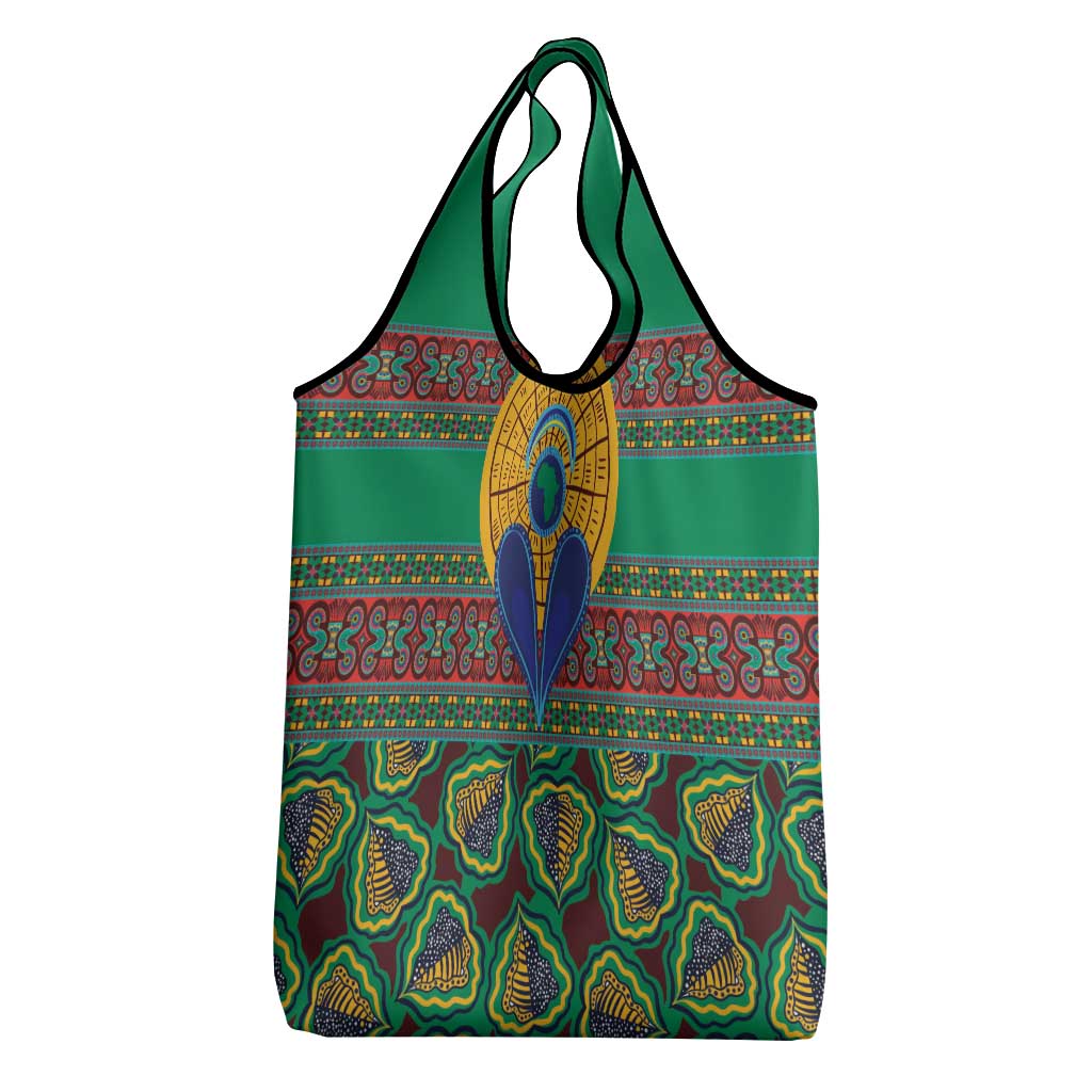 African Pattern Traditional Kanga Style Grocery Bag