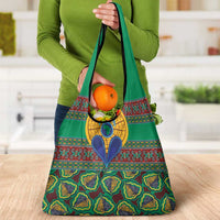 African Pattern Traditional Kanga Style Grocery Bag