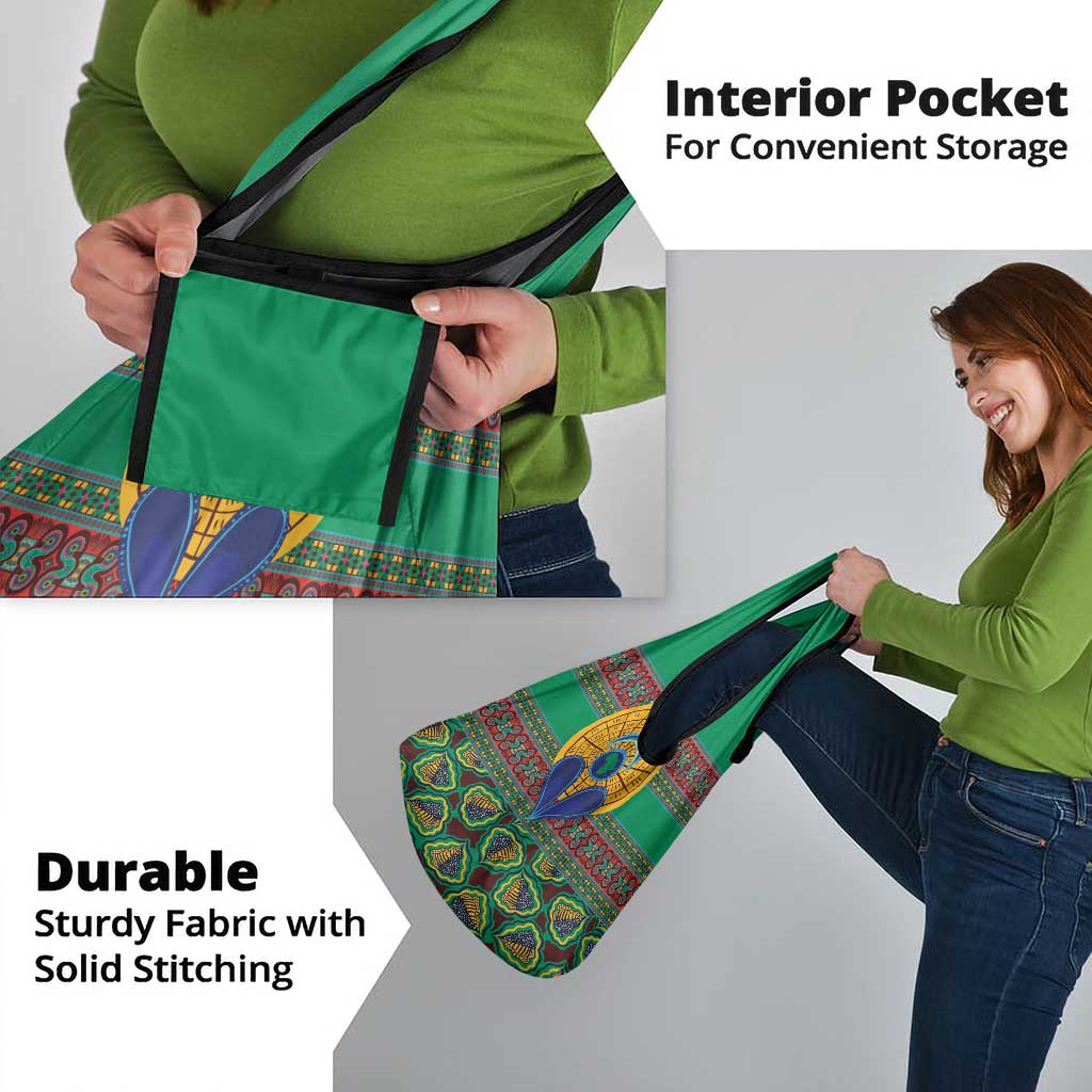 African Pattern Traditional Kanga Style Grocery Bag