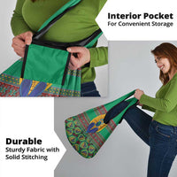 African Pattern Traditional Kanga Style Grocery Bag
