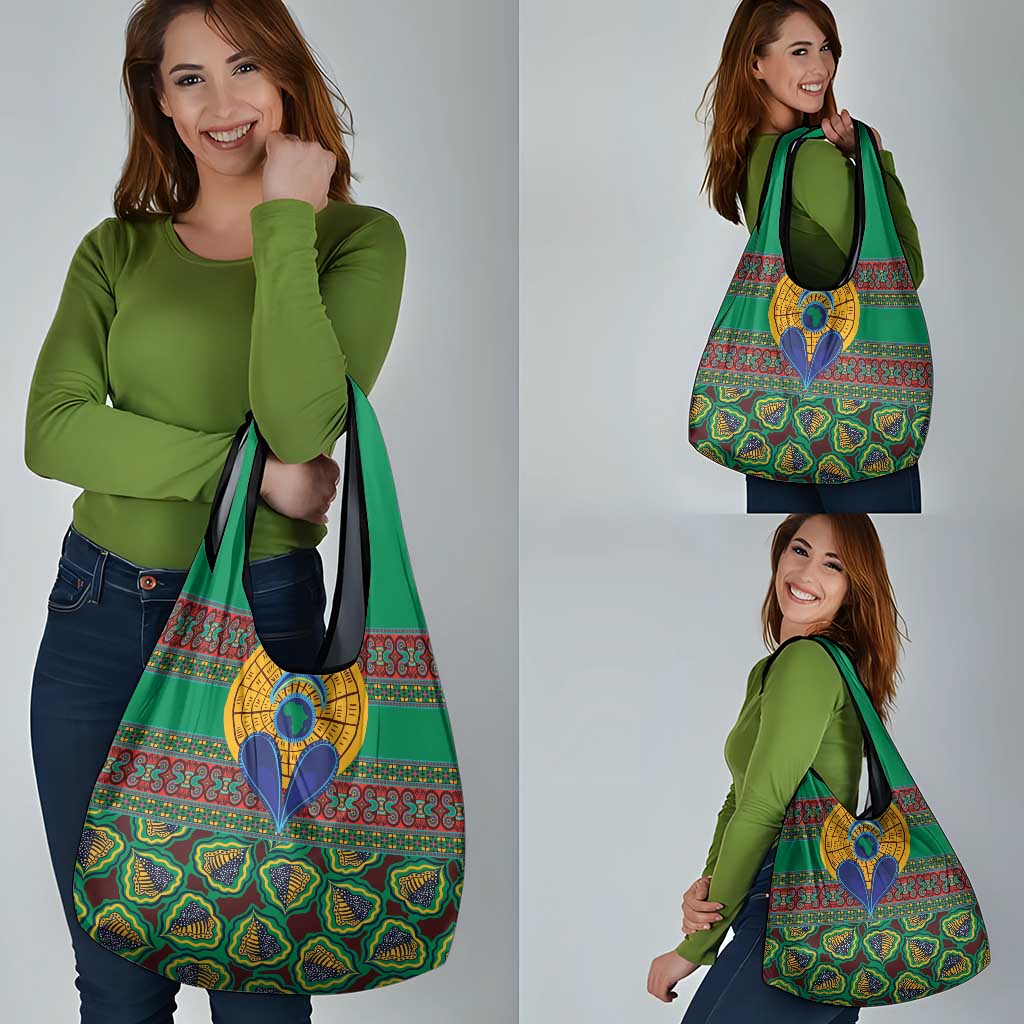 African Pattern Traditional Kanga Style Grocery Bag