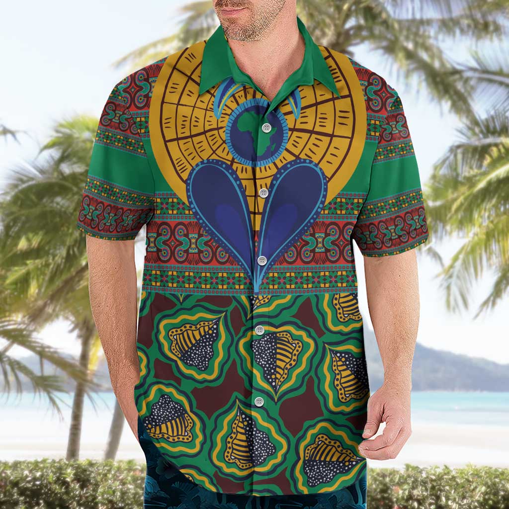 African Pattern Traditional Kanga Style Hawaiian Shirt - Wonder Print Shop