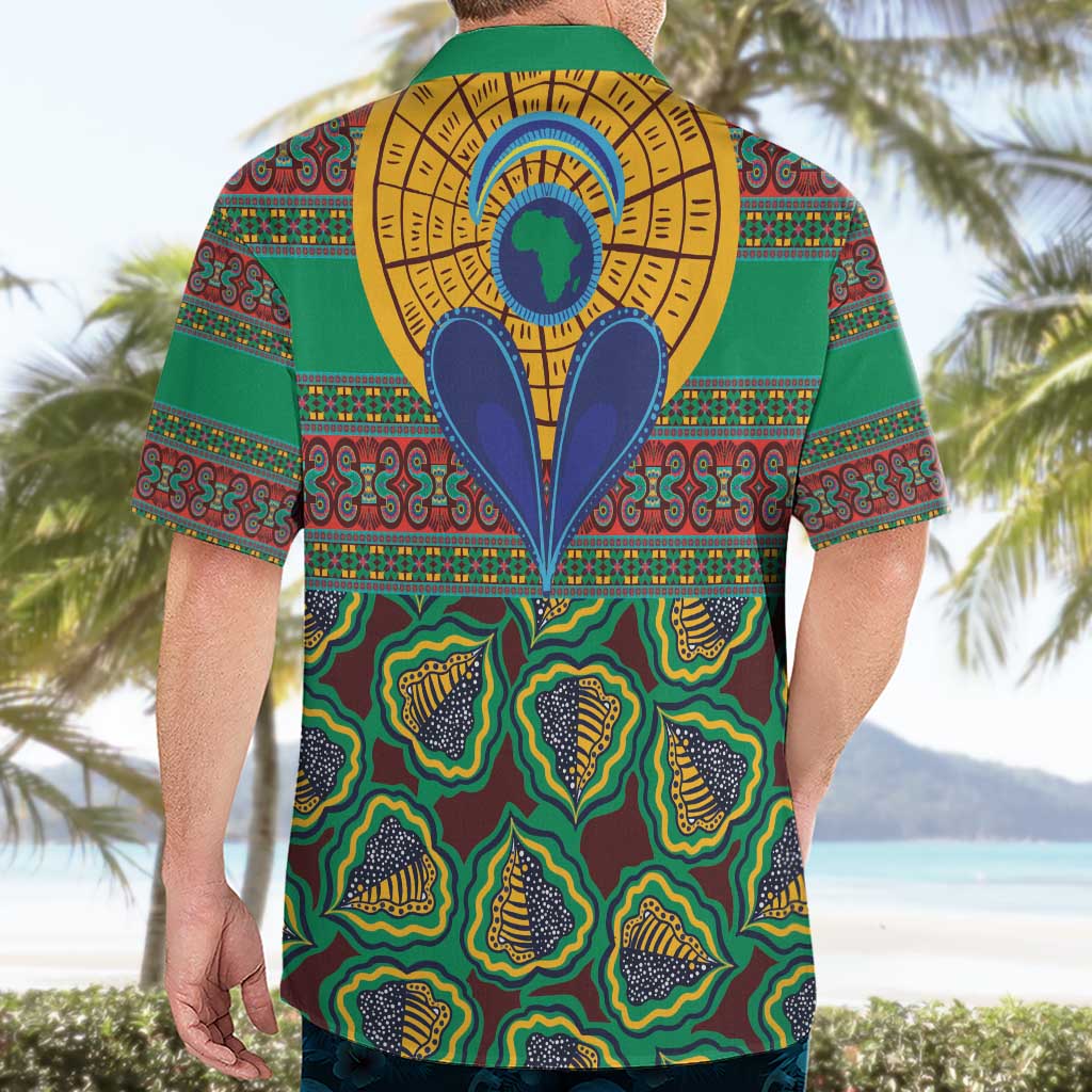 African Pattern Traditional Kanga Style Hawaiian Shirt - Wonder Print Shop