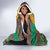 African Pattern Traditional Kanga Style Hooded Blanket