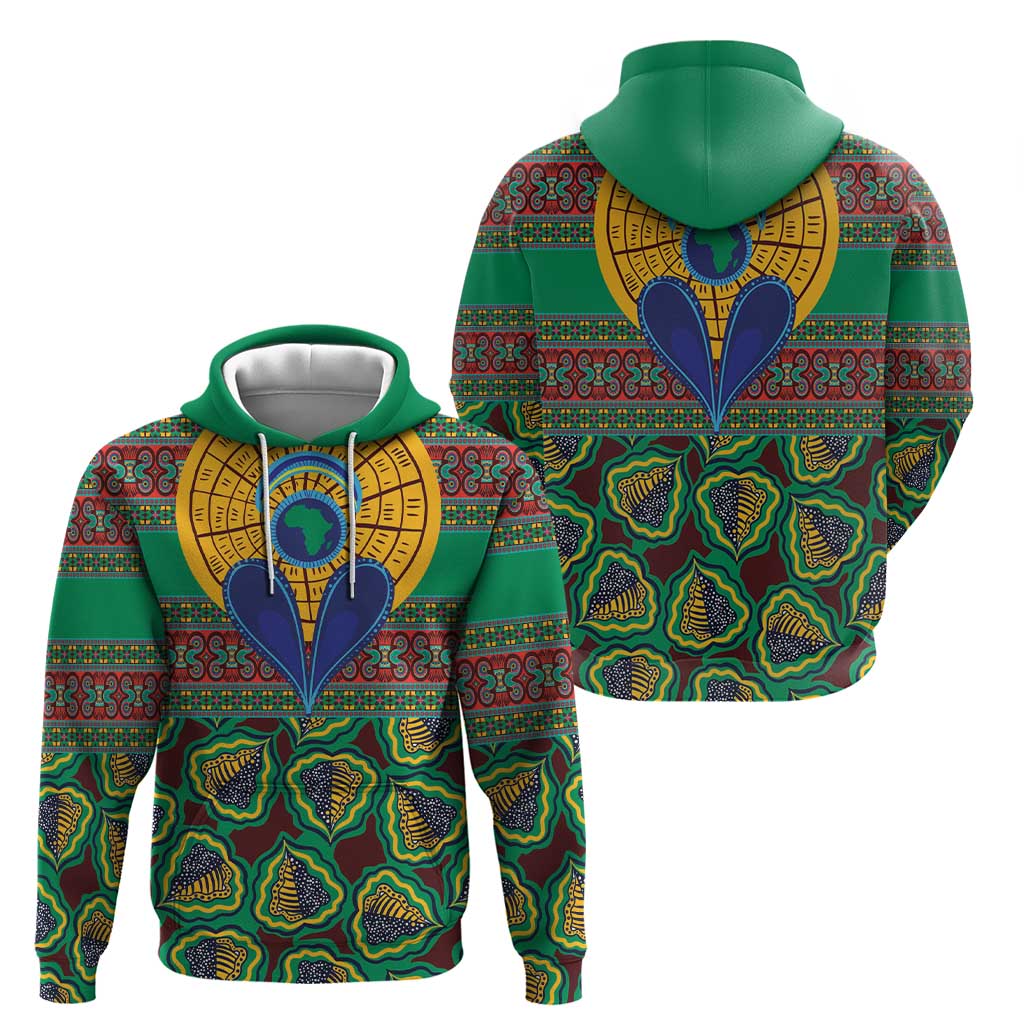 African Pattern Traditional Kanga Style Hoodie - Wonder Print Shop