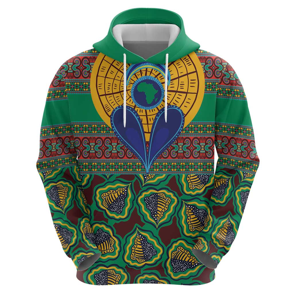 African Pattern Traditional Kanga Style Hoodie - Wonder Print Shop