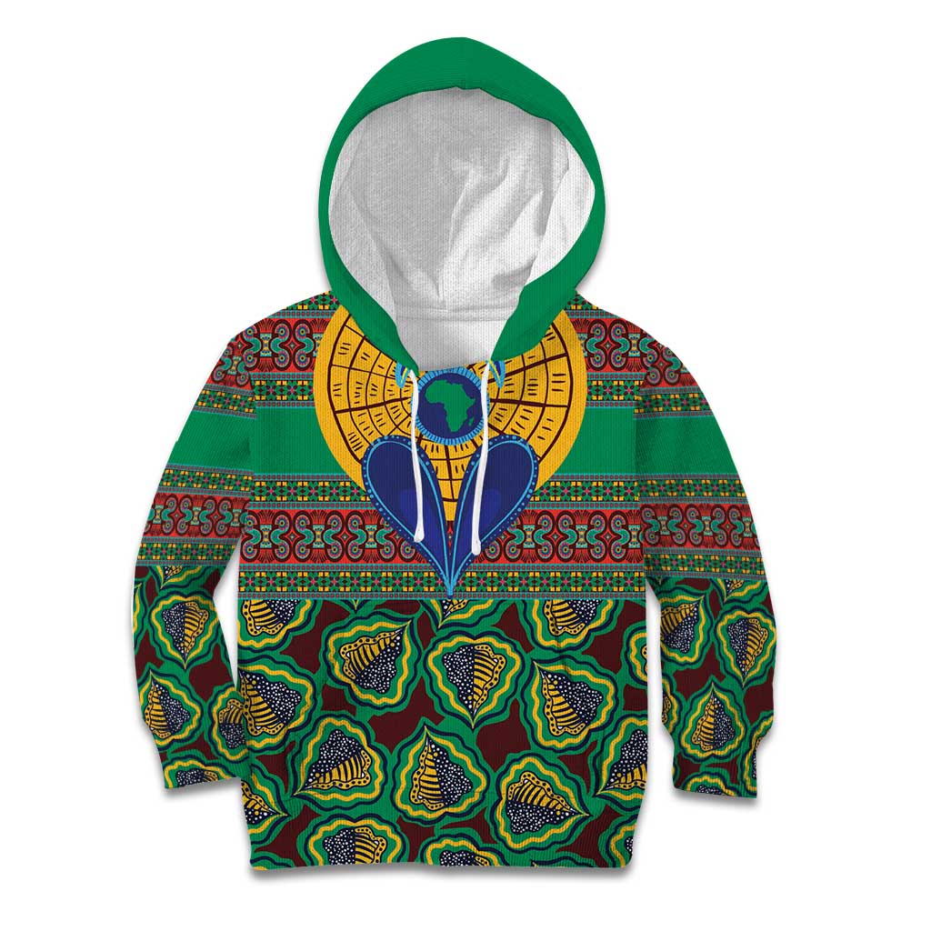 African Pattern Traditional Kanga Style Kid Hoodie - Wonder Print Shop