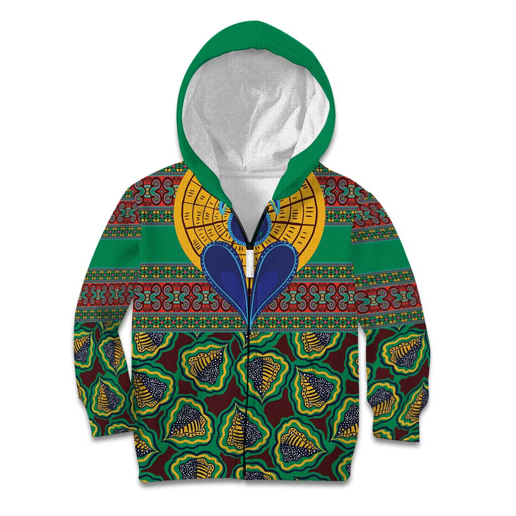 African Pattern Traditional Kanga Style Kid Hoodie - Wonder Print Shop