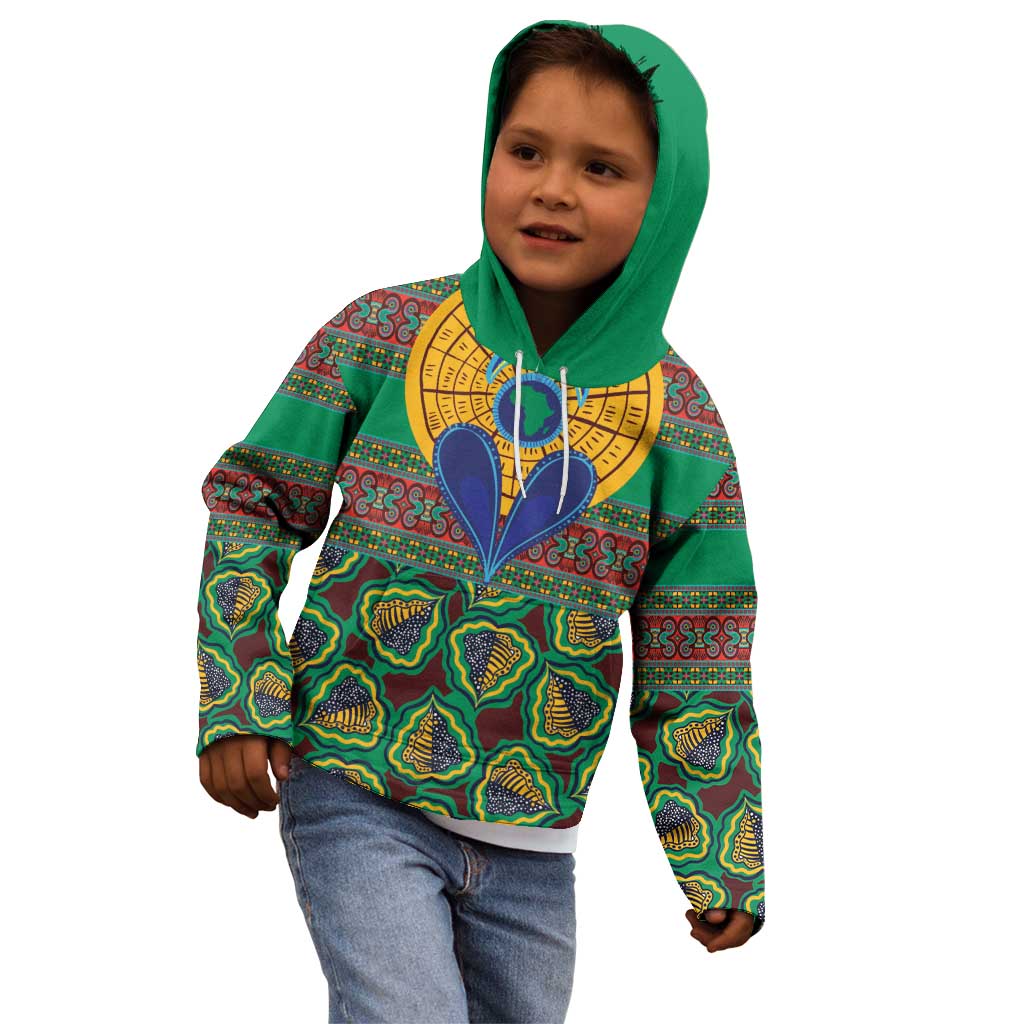 African Pattern Traditional Kanga Style Kid Hoodie - Wonder Print Shop