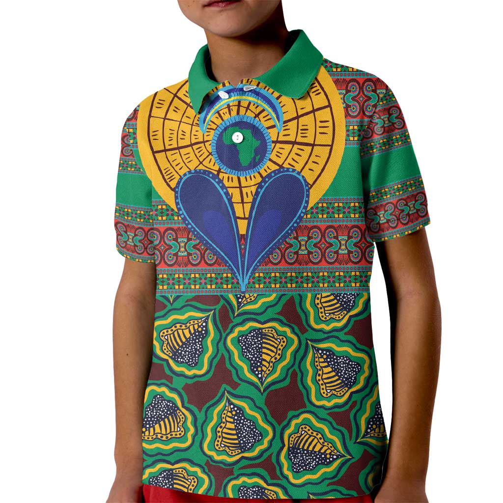 African Pattern Traditional Kanga Style Kid Polo Shirt - Wonder Print Shop