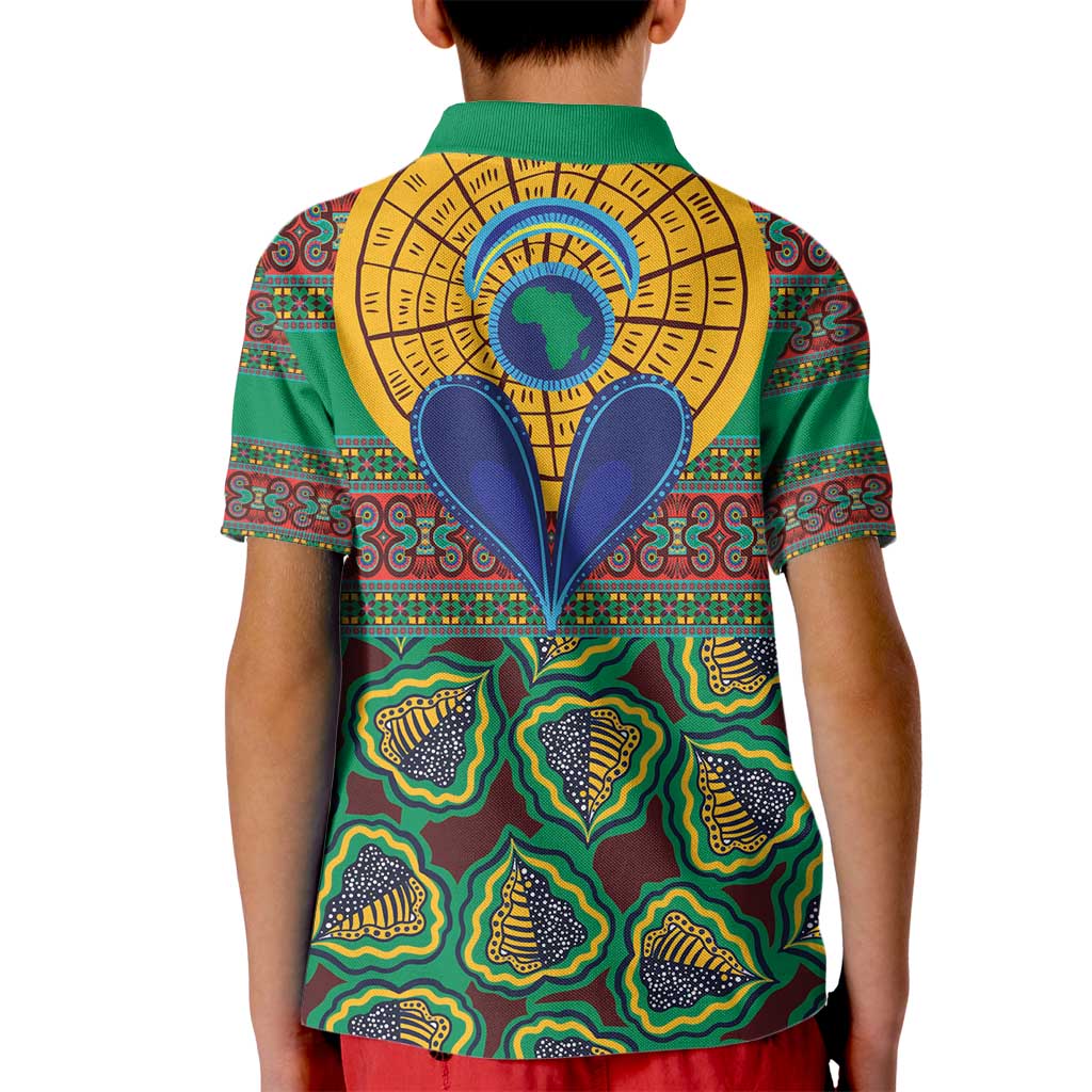 African Pattern Traditional Kanga Style Kid Polo Shirt - Wonder Print Shop