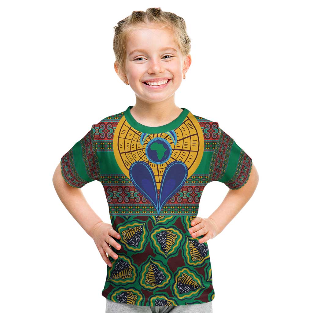 African Pattern Traditional Kanga Style Kid T Shirt - Wonder Print Shop