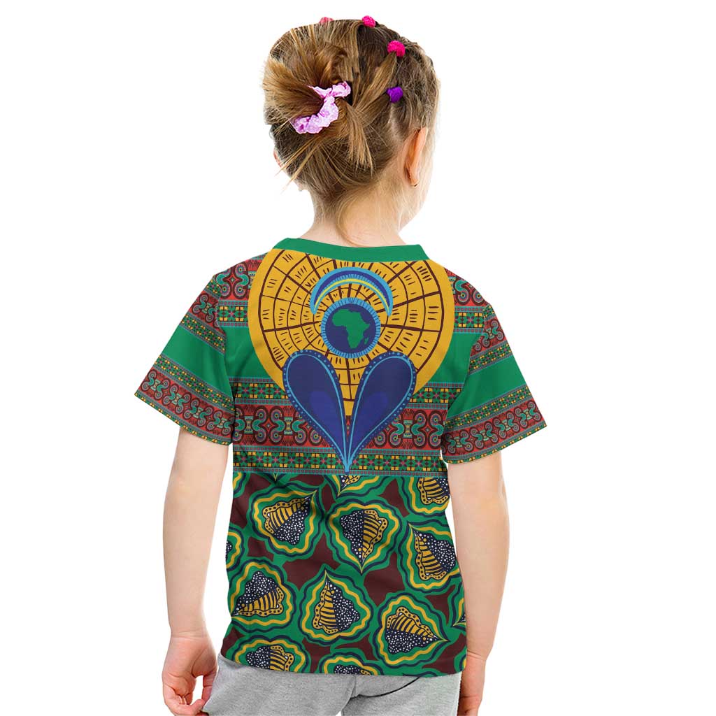 African Pattern Traditional Kanga Style Kid T Shirt - Wonder Print Shop