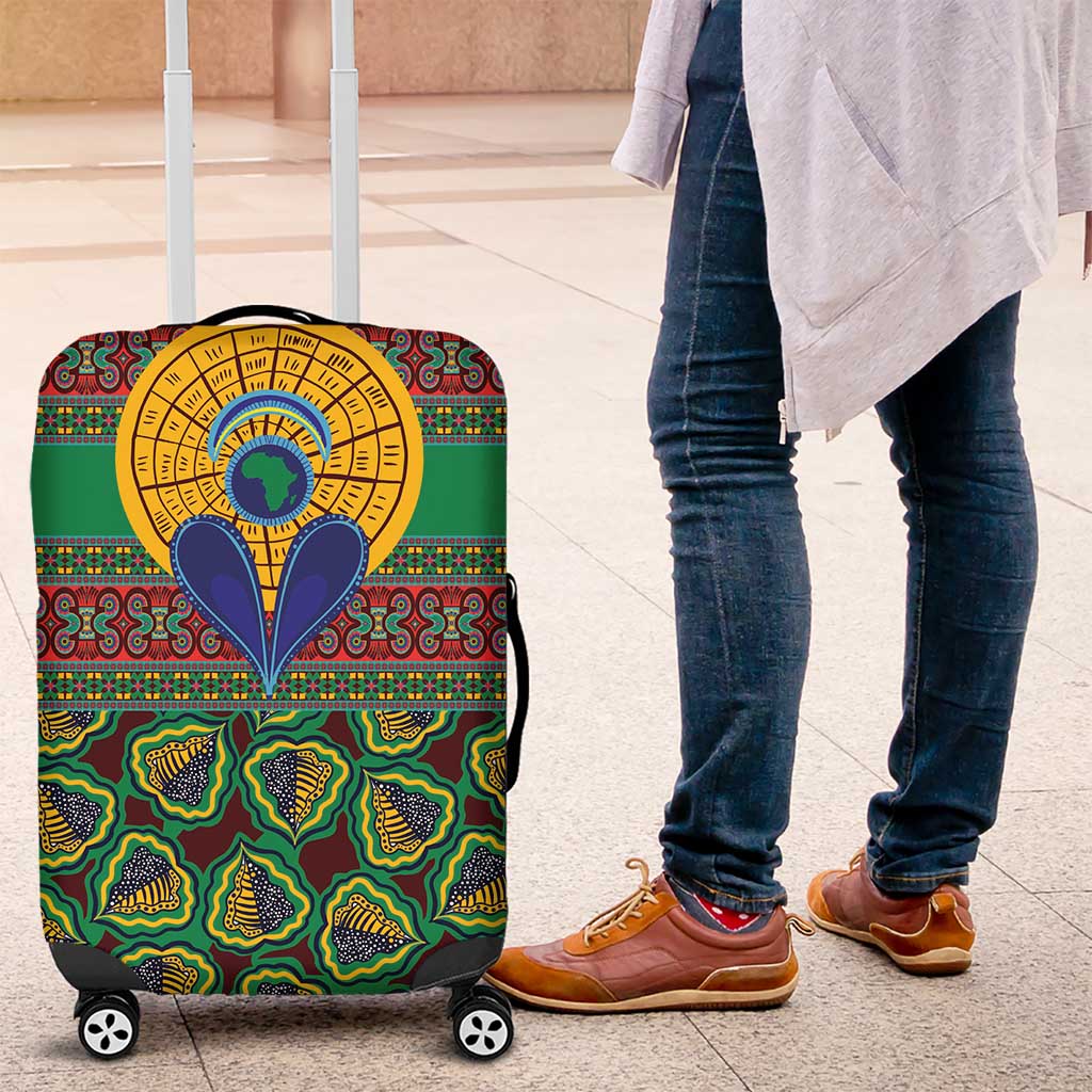 African Pattern Traditional Kanga Style Luggage Cover - Wonder Print Shop