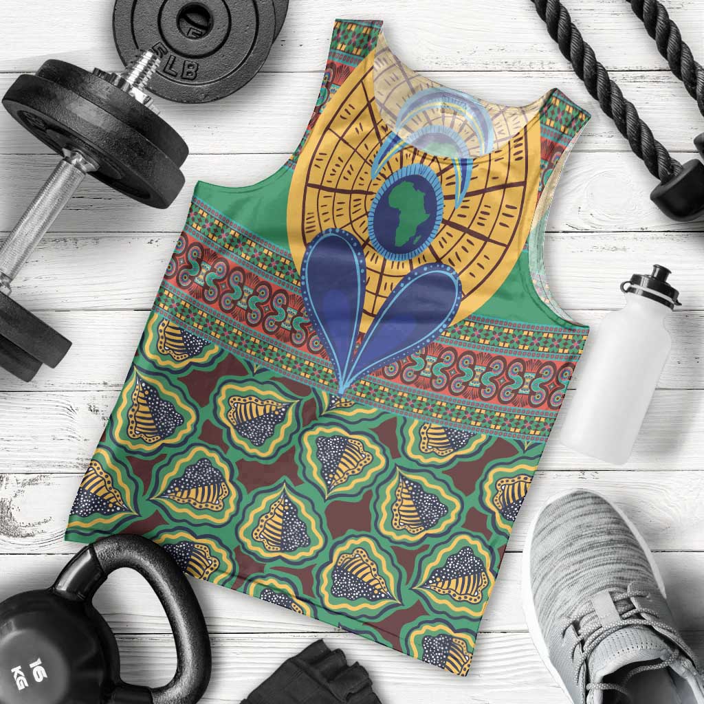 African Pattern Traditional Kanga Style Men Tank Top - Wonder Print Shop