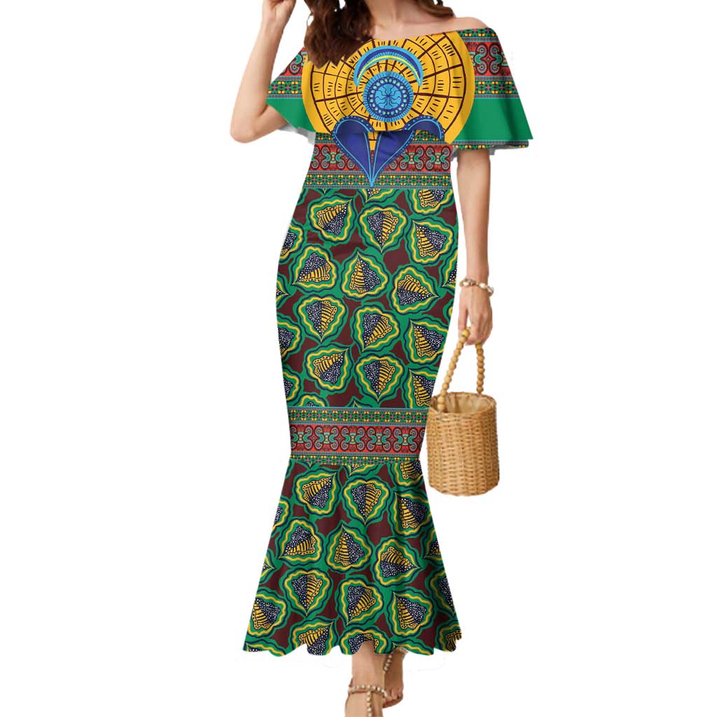 African Pattern Traditional Kanga Style Mermaid Dress - Wonder Print Shop