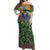 African Pattern Traditional Kanga Style Off Shoulder Maxi Dress - Wonder Print Shop