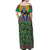 African Pattern Traditional Kanga Style Off Shoulder Maxi Dress - Wonder Print Shop